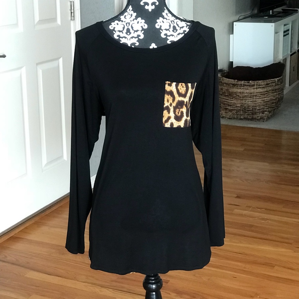 Black and Leopard Tunic
